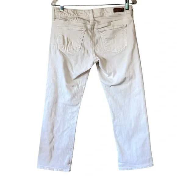 AG Adriano Goldschmied The Tomboy Crop Relaxed Straight Leg Jeans White Size 28 - Picture 6 of 12